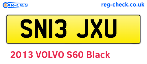 SN13JXU are the vehicle registration plates.
