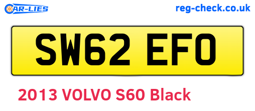 SW62EFO are the vehicle registration plates.