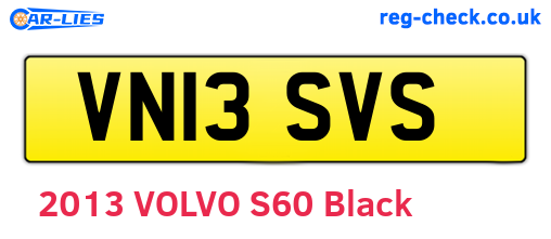 VN13SVS are the vehicle registration plates.