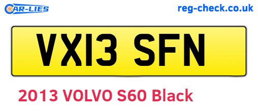 VX13SFN are the vehicle registration plates.