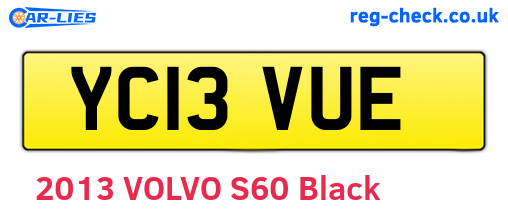 YC13VUE are the vehicle registration plates.