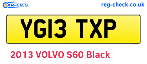 YG13TXP are the vehicle registration plates.