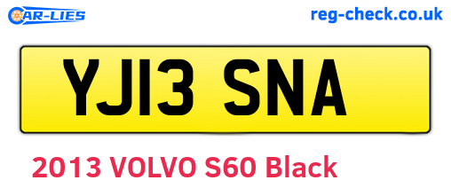 YJ13SNA are the vehicle registration plates.