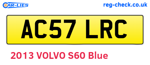 AC57LRC are the vehicle registration plates.