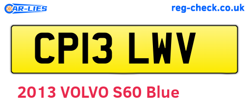 CP13LWV are the vehicle registration plates.
