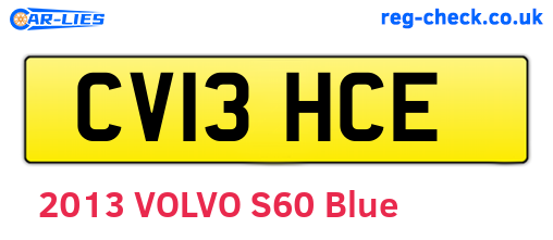 CV13HCE are the vehicle registration plates.