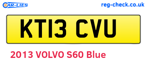 KT13CVU are the vehicle registration plates.