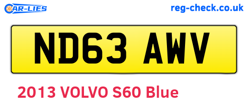 ND63AWV are the vehicle registration plates.