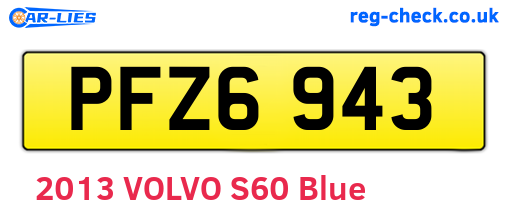 PFZ6943 are the vehicle registration plates.