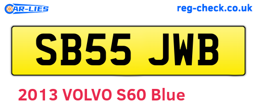 SB55JWB are the vehicle registration plates.