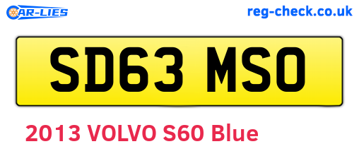 SD63MSO are the vehicle registration plates.