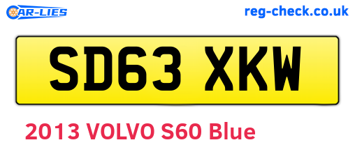 SD63XKW are the vehicle registration plates.