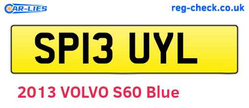 SP13UYL are the vehicle registration plates.
