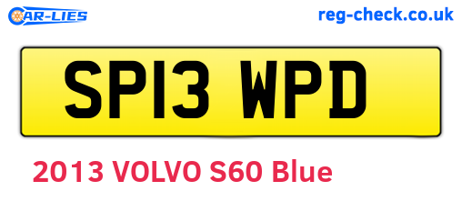 SP13WPD are the vehicle registration plates.
