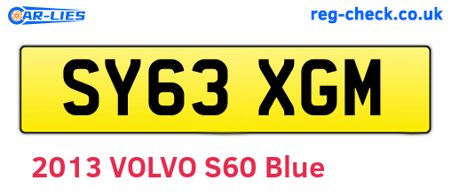 SY63XGM are the vehicle registration plates.
