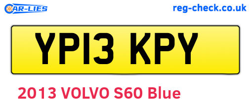 YP13KPY are the vehicle registration plates.
