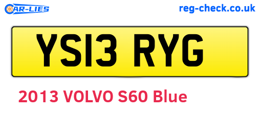 YS13RYG are the vehicle registration plates.