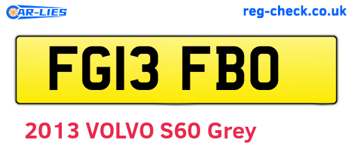 FG13FBO are the vehicle registration plates.