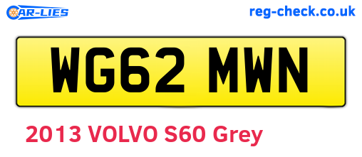 WG62MWN are the vehicle registration plates.