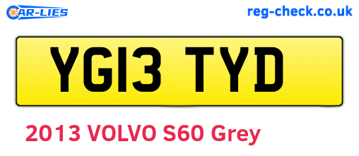 YG13TYD are the vehicle registration plates.