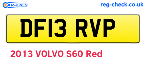 DF13RVP are the vehicle registration plates.