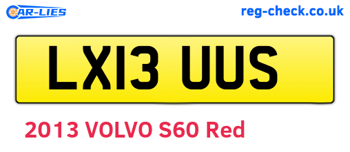 LX13UUS are the vehicle registration plates.