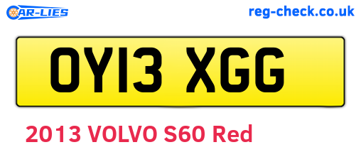 OY13XGG are the vehicle registration plates.