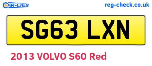 SG63LXN are the vehicle registration plates.
