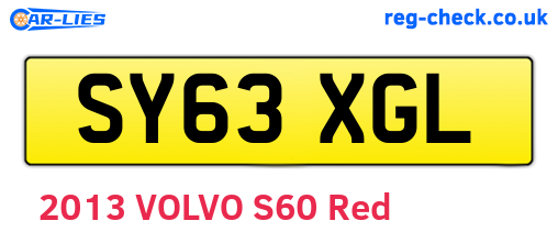 SY63XGL are the vehicle registration plates.