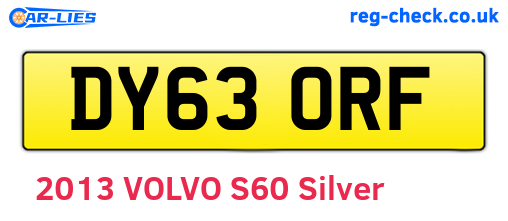DY63ORF are the vehicle registration plates.