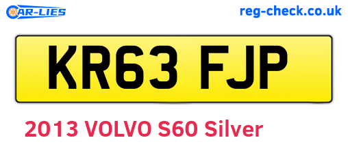 KR63FJP are the vehicle registration plates.