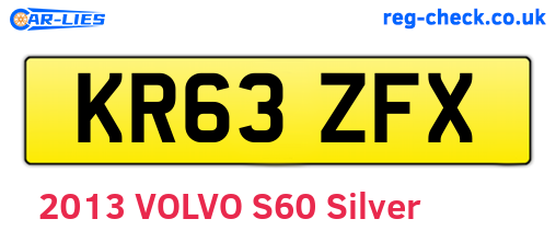 KR63ZFX are the vehicle registration plates.