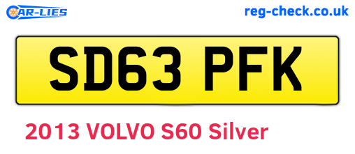 SD63PFK are the vehicle registration plates.