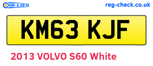 KM63KJF are the vehicle registration plates.