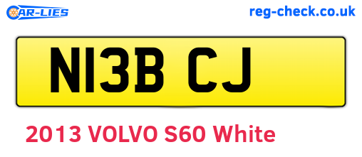 N13BCJ are the vehicle registration plates.