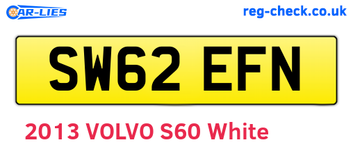 SW62EFN are the vehicle registration plates.