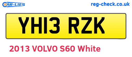 YH13RZK are the vehicle registration plates.