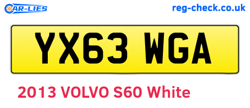 YX63WGA are the vehicle registration plates.