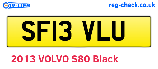 SF13VLU are the vehicle registration plates.