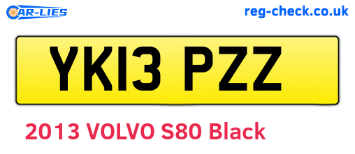 YK13PZZ are the vehicle registration plates.