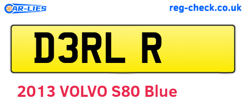 D3RLR are the vehicle registration plates.