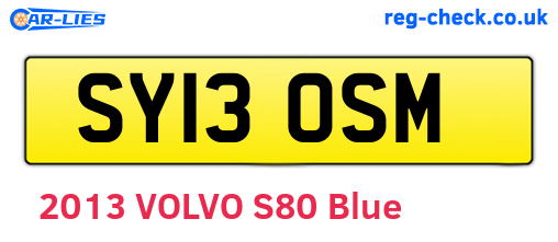 SY13OSM are the vehicle registration plates.