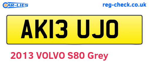 AK13UJO are the vehicle registration plates.