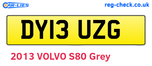 DY13UZG are the vehicle registration plates.