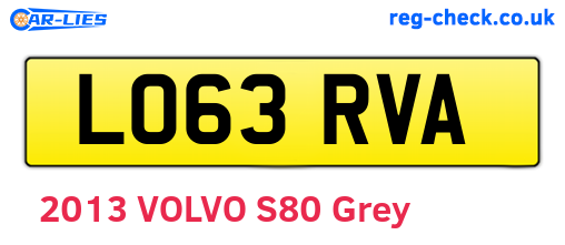 LO63RVA are the vehicle registration plates.