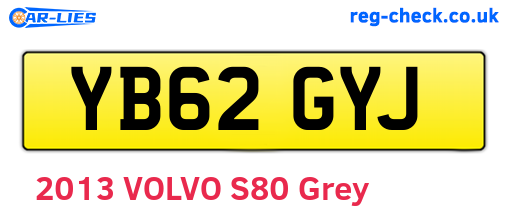 YB62GYJ are the vehicle registration plates.