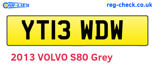 YT13WDW are the vehicle registration plates.