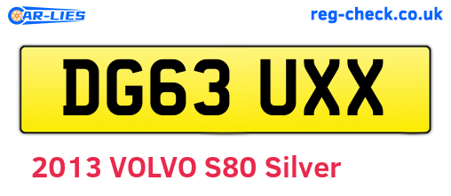 DG63UXX are the vehicle registration plates.