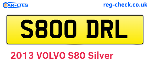 S800DRL are the vehicle registration plates.