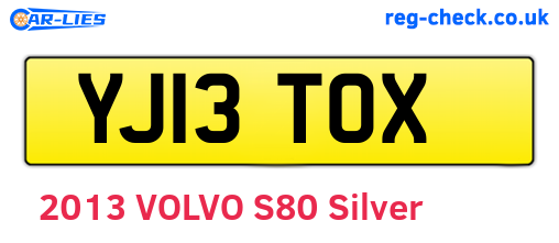 YJ13TOX are the vehicle registration plates.